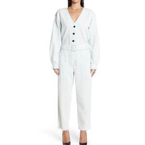 Proenza Schouler Womens Cotton Chambray Jumpsuit in Bleach Size 6